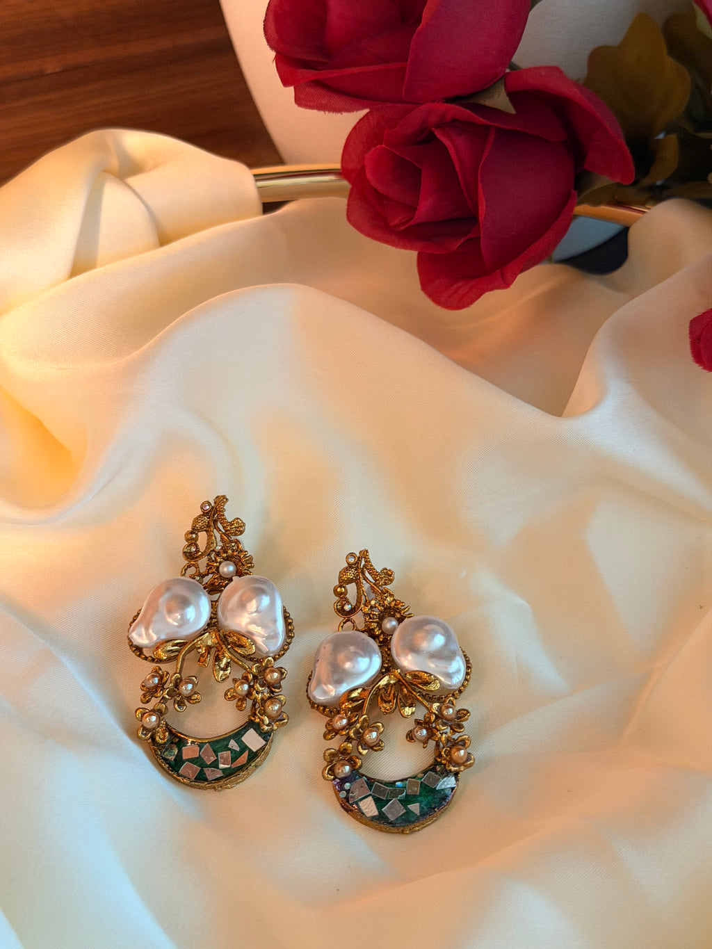 The Verdant Pearl Crescent Drops