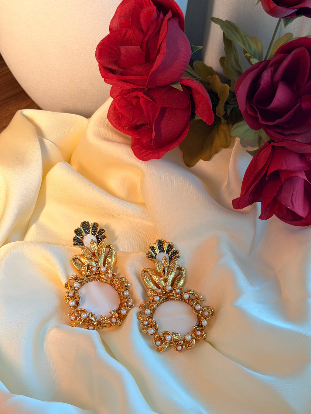 The Mother-of-Pearl Gilded Halo Drops