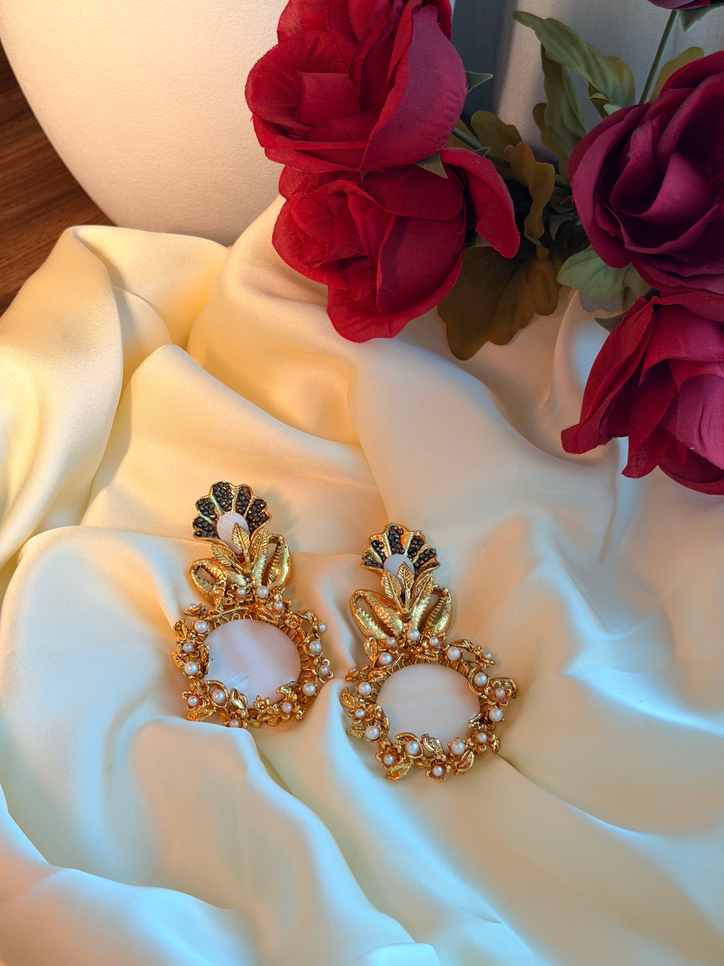 The Mother-of-Pearl Gilded Halo Drops